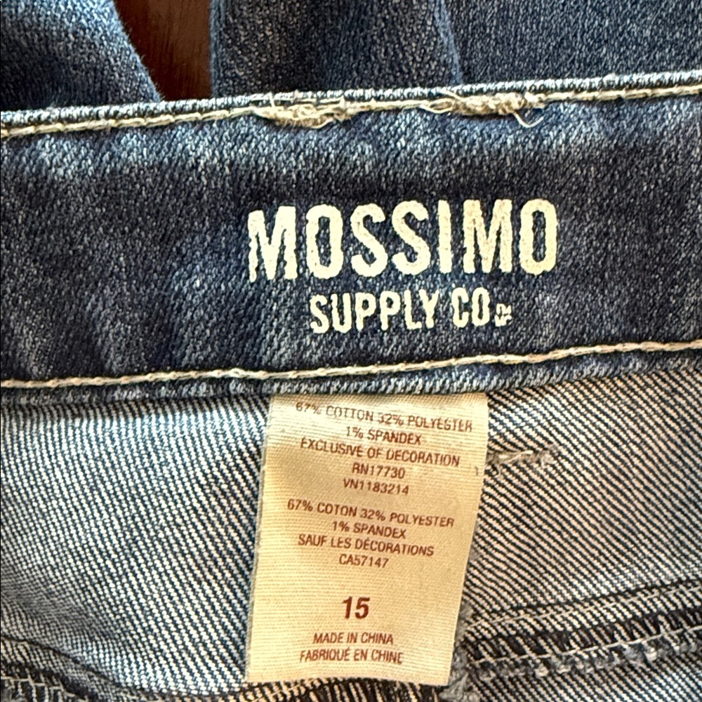 Mossimo Denim Shorts Womens Juniors 15 Blue Jean Shorts Distressed Casual - Picture 3 of 4